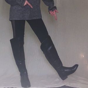 Black knee high boots